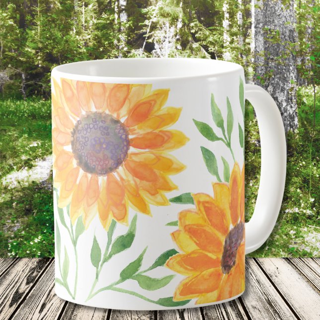  Watercolor Yellow Sunflowers  Coffee Mug (Creator Uploaded)