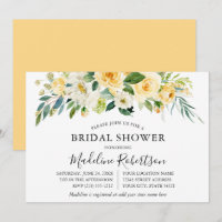 Watercolor Yellow White Floral Bridal Shower