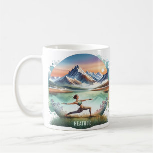Watercolor Yoga Mug, Personalised Yoga Gift, Coffee Mug