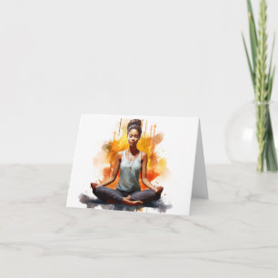 Watercolor yoga pose note cards