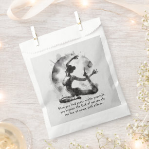 Watercolor Yoga Reiki One-Legged King Pigeon Pose Favour Bags