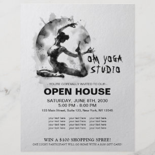 Watercolor Yoga Reiki One-Legged King Pigeon Pose Flyer