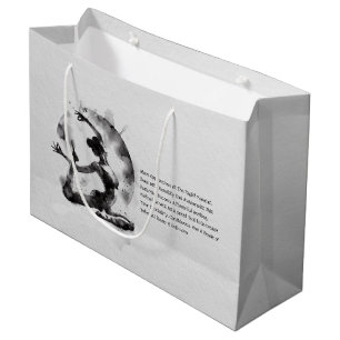 Watercolor Yoga Reiki One-Legged King Pigeon Pose Large Gift Bag