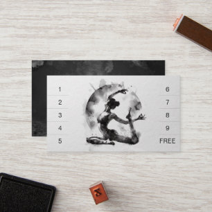 Watercolor Yoga Reiki One-Legged King Pigeon Pose Loyalty Card