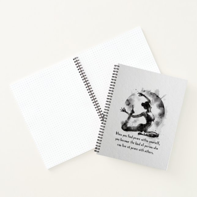 Watercolor Yoga Reiki One-Legged King Pigeon Pose Notebook (Inside)