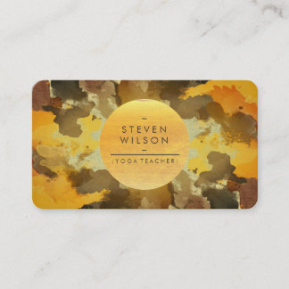 Watercolor Yoga Teacher Holistic Vintage Art Business Card