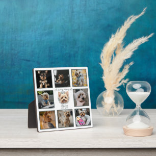 Watercolor Yorkie and Floral Wreath Memorial Plaque