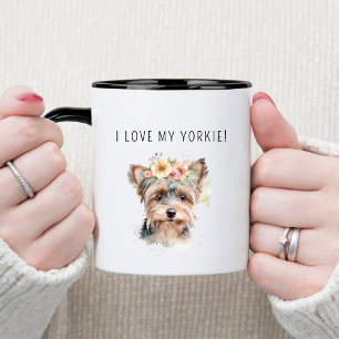 Watercolor Yorkie Girl I Love my Yorkie Mug