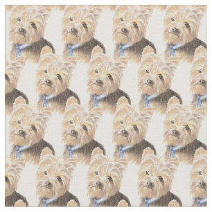 Watercolor Yorkie Yorkshire Terrier Dog pet animal Fabric