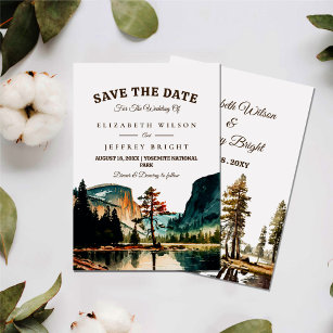  Watercolor Yosemite National Park Wedding Ca US I Invitation