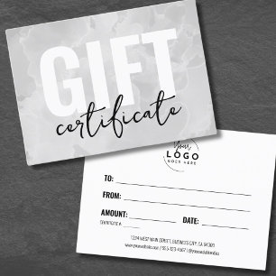 Watercolor Your Logo Business Gift Certificate