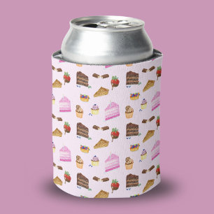Watercolor Yummy Desserts Bakery Pastry Can Cooler