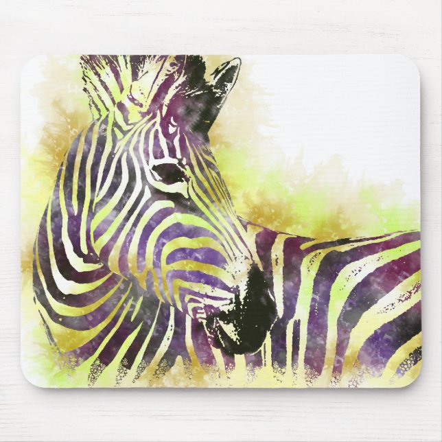 Watercolor Zeba Mouse Pad (Front)