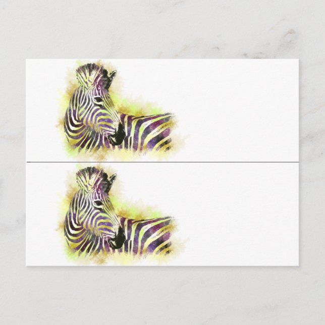 Watercolor Zebra book marks Postcard (Front)