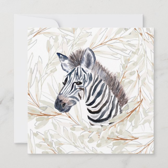 Watercolor Zebra Card (Front)