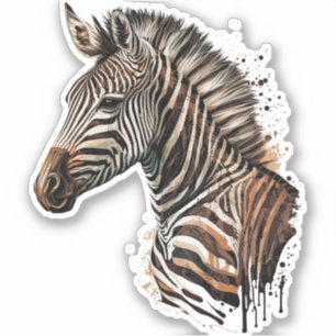Watercolor zebra head decoration
