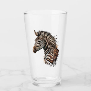 Watercolor zebra head decoration glass