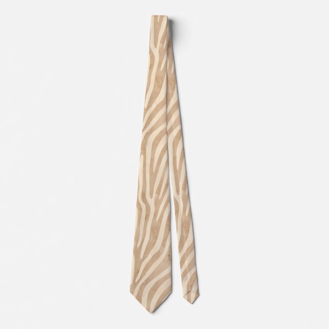 Watercolor Zebra Print Tie (Front)