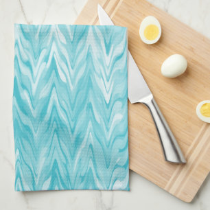 Watercolor Zigzag Pattern Tea Towel