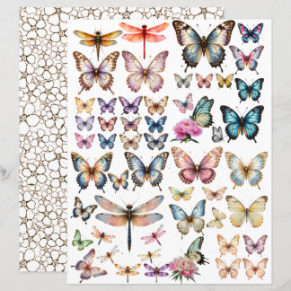 WatercolorButterfly set for fussy cut