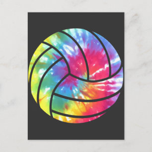 Watercolored Volleyball Player Hippie Colourful Postcard