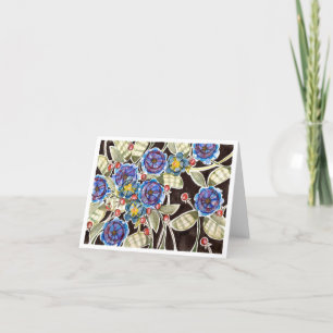 WatercolorFloral Folk Art Notecard