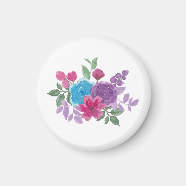 watercolorful flowers magnet (Front)