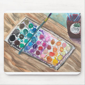 Watercolorpainting & coffee mouse pad