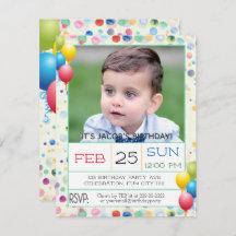 Watercolors and Balloons Photo Birthday Party