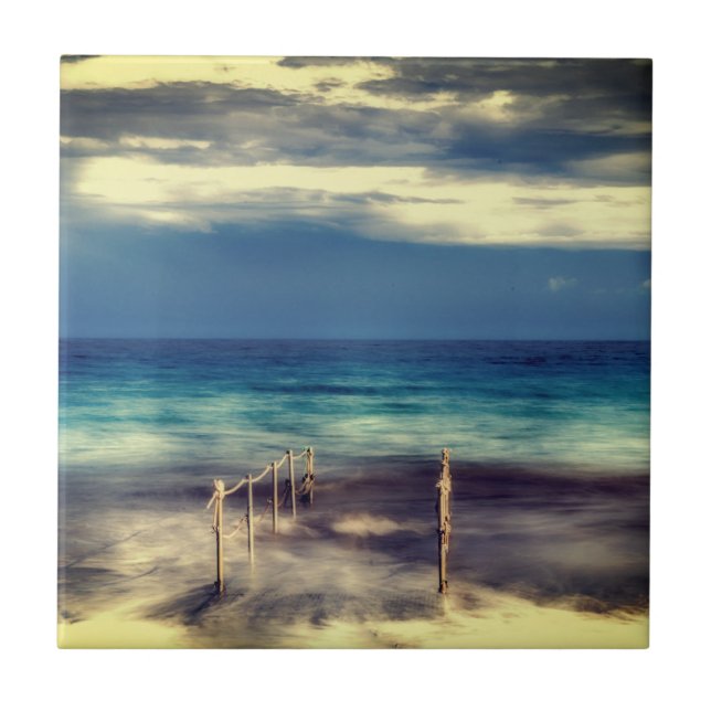 Watercolors, beach and sea, sky tile (Front)