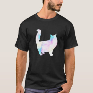 Watercolors Cute Fun Cat Art Fur Meow Animal T-Shirt