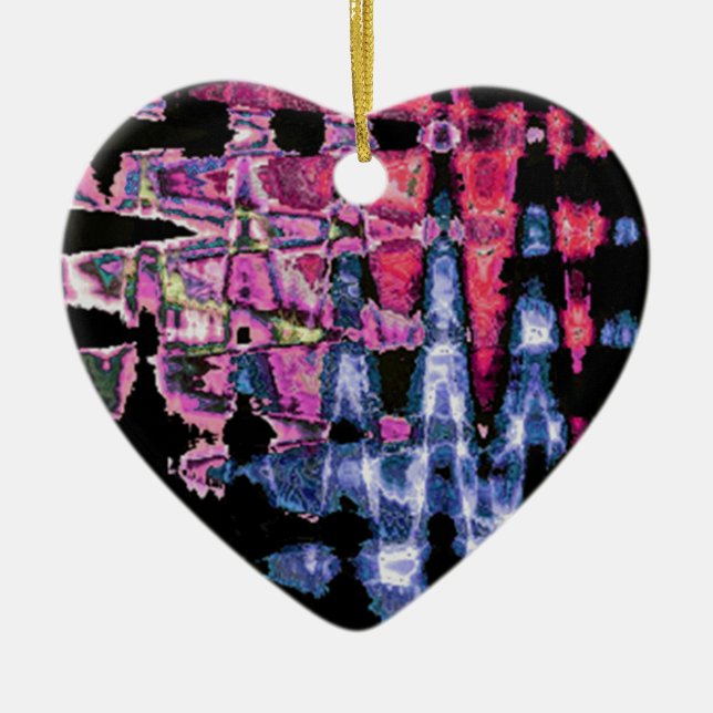 Watercolors design ceramic tree decoration (Front)