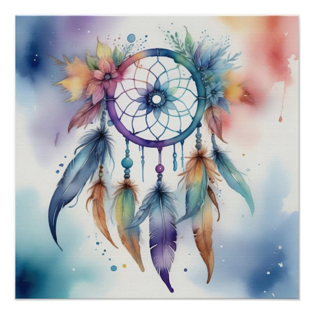 Watercolors dreamcatcher poster (Front)
