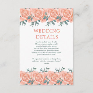 watercolors Florals Modern Botanical Wedding Enclosure Card