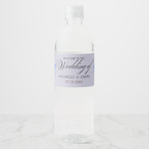 watercolors Florals Modern Botanical Wedding Water Bottle Label