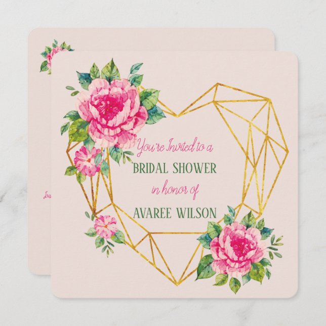 Watercolors Flower Bridal Shower Invitation (Front/Back)