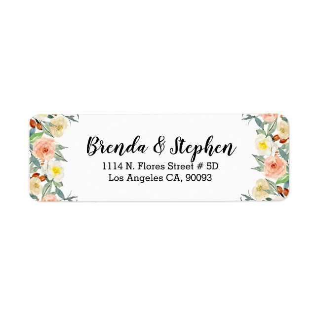 Watercolors flowers border frame (Front)
