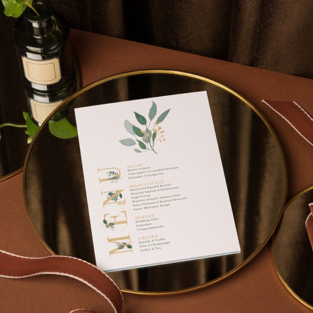 Watercolors greenery and gold leaves invitation (Creator Uploaded)