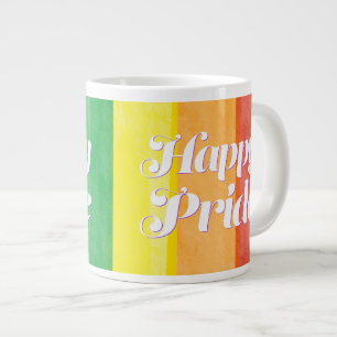 Watercolors Happy Pride Rainbow Large Coffee Mug