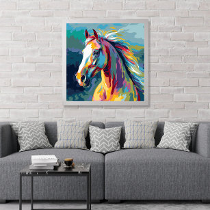 Watercolors Horse Head Illustration Poster