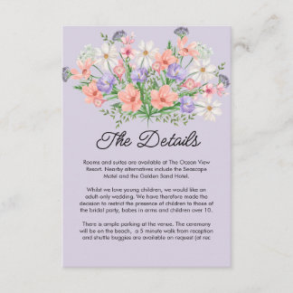 watercolors Modern Botanical summer Wedding Enclosure Card