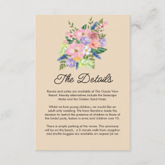 watercolors Modern Botanical summer Wedding Enclosure Card