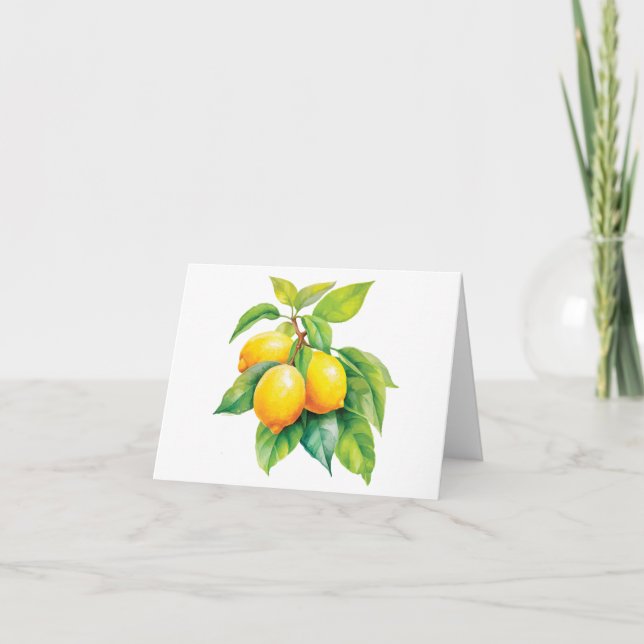 Watercolors of Sicily - Lemons Note Card (Front)