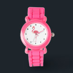 Watercolors Pink Flamingo Illustration Watch<br><div class="desc">Simple cute pink flamingo watercolors illustration. Black numbers.</div>