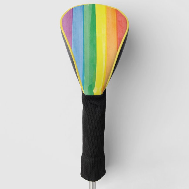 Watercolors Pride Rainbow Golf Head Cover (Front)