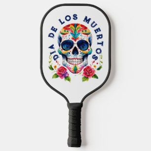 Watercolors Retro Sugar Skull Dea De Los Muertos Pickleball Paddle