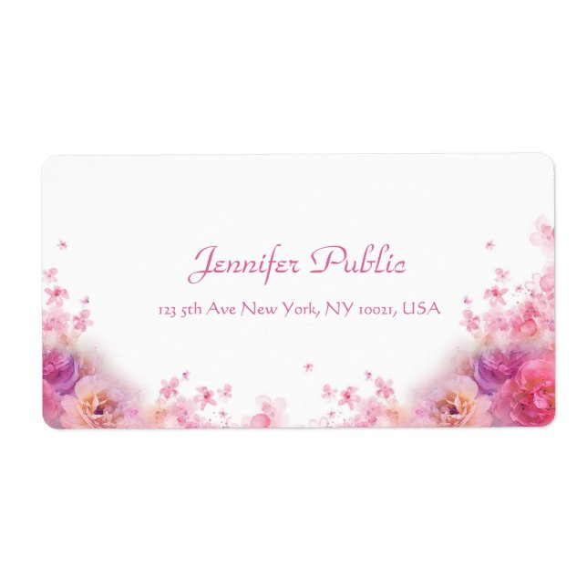 Watercolors Roses Modern Handwriting Script Floral (Front)