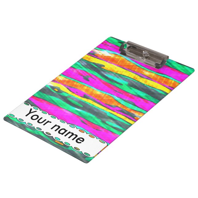Watercolors stripes clipboard (Angled)
