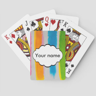 Watercolors stripes texture playing cards
