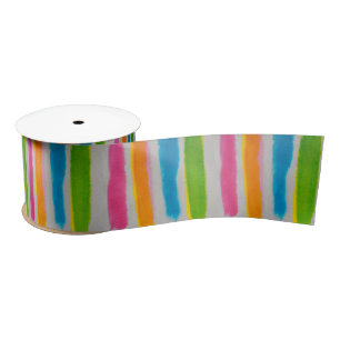 Watercolors stripes texture satin ribbon